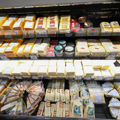 Cheese case at Weber's Farm Store Marshfield WI
