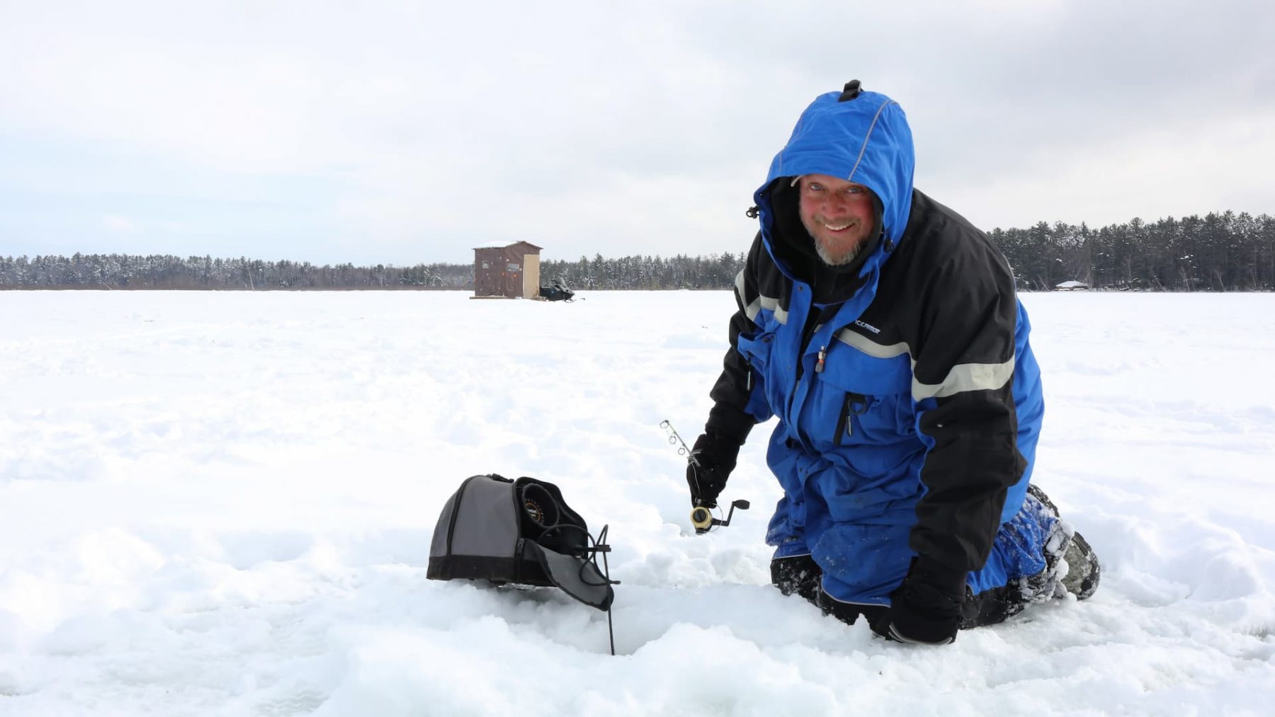 Ice fishing in Vilas County, WI