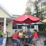 Outdoor patio at a Boulder Junction Wisconsin wine bar