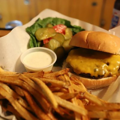 Find your Wisconsin Travel Inspiration | Where to find Wisconsin’s best burgers: Cheeseburger at bar in Boulder Junction WI