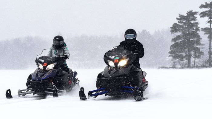 Snowmobiling on Pine Lake Rhinelander WI