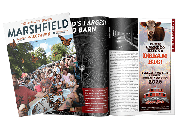 Order this Wisconsin travel guide: Marshfield 2025 Visitor Guide cover