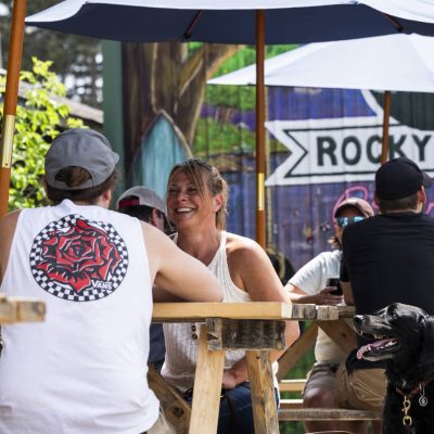 Related Article: 4 patios & beer gardens to visit this summer | People sitting at the outdoor beer garden at Rocky Reef Brewing Company in Woodruff Wisconsin