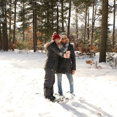 Related Article: One winter trail to try in each Vilas County community | Two women taking a selfie while snowshoeing at Boulder Junction Winter Park in Vilas County WI